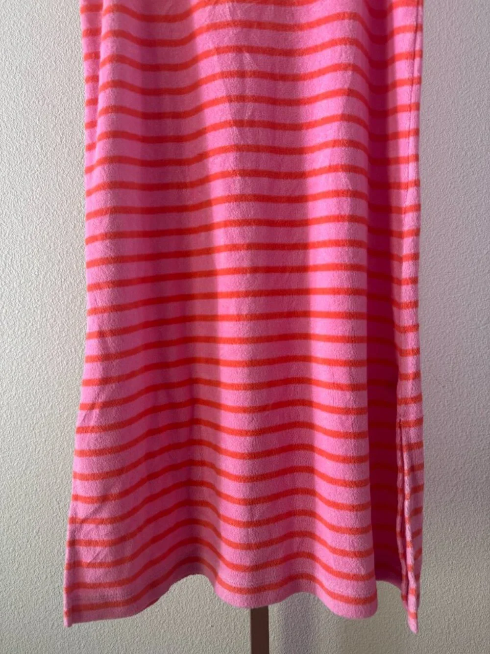 J.Crew Girls Terry Maxi Dress UPF 50 Pink Stripe Size 8